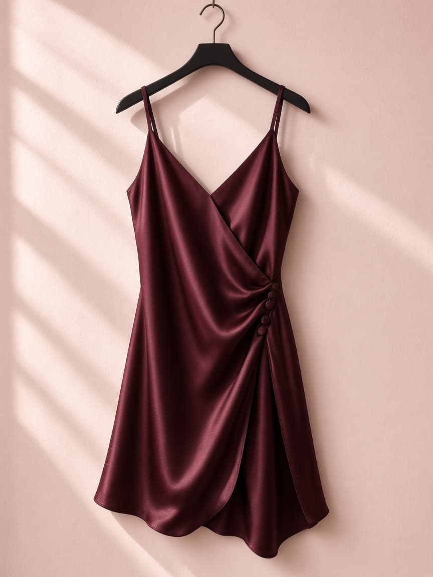 Bias Wrap Slip – Silk — Maroon
