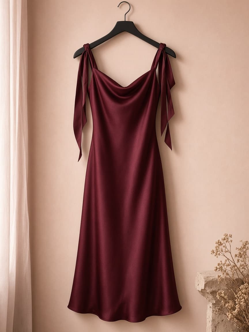 Ribbon Strap Bridal – Silk — Maroon